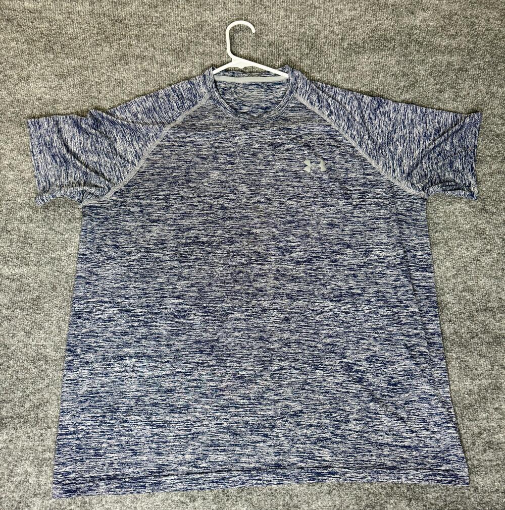 Under Armour Shirt Mens XL Blue Short Sleeve Raglan Athletic Training Tee